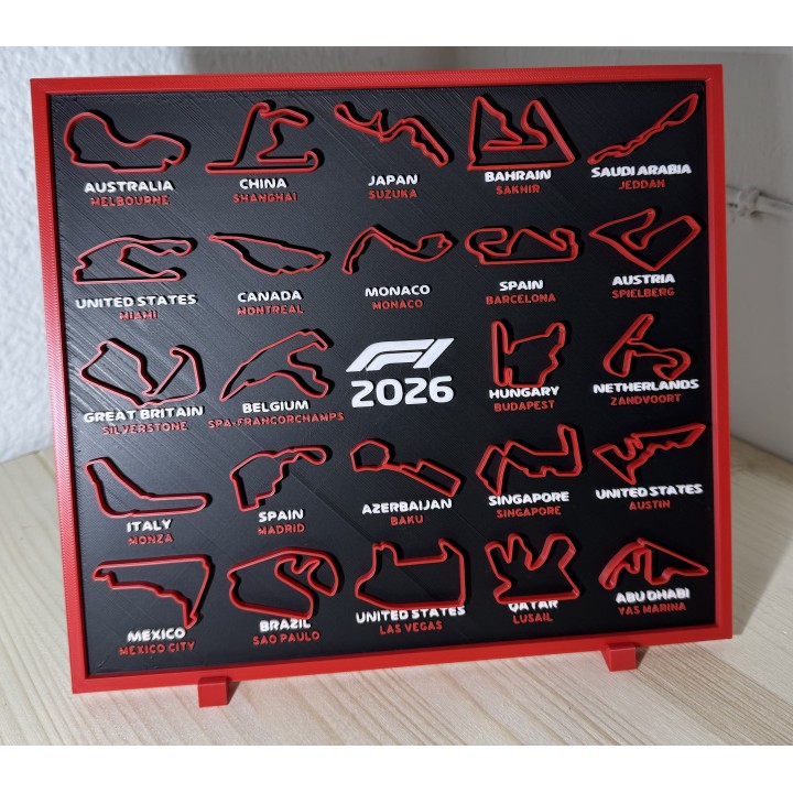 Quadro circuiti F1 - Formula 1 - 2026